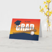 Carte Félicitations à l'athlète de baseball diplômé (Fleur jaune)