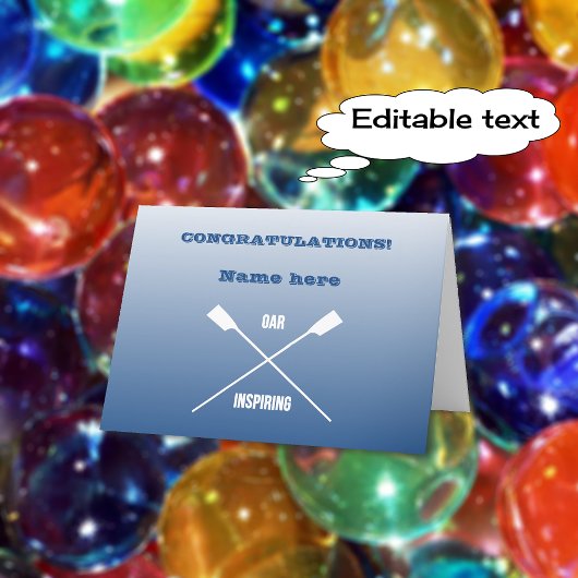 Carte Félicitations à l'aviron personnalisé