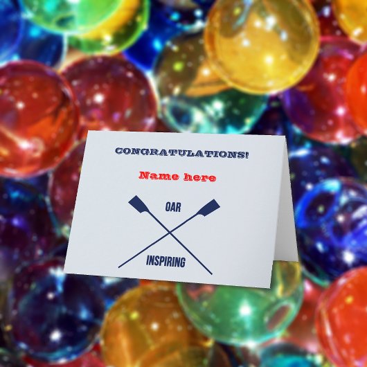 Carte Félicitations à l'aviron personnalisé