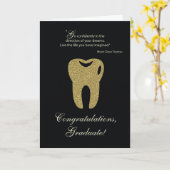 Carte Félicitations à l'école dentaire Noir (Fleur jaune)