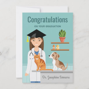 Carte Félicitations À L'École Vétérinaire Pour Son Diplô