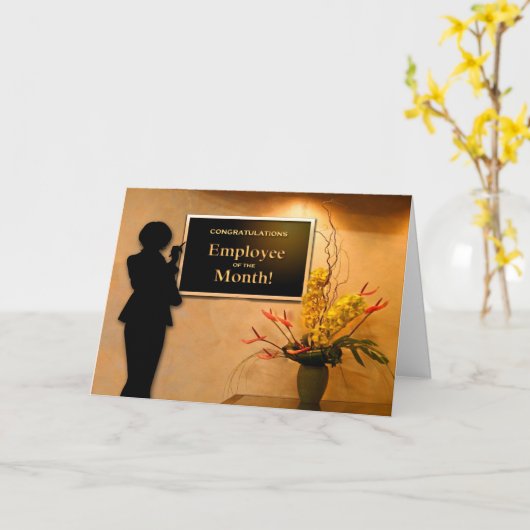 Carte Félicitations à l'employé du mois (Fleur jaune)