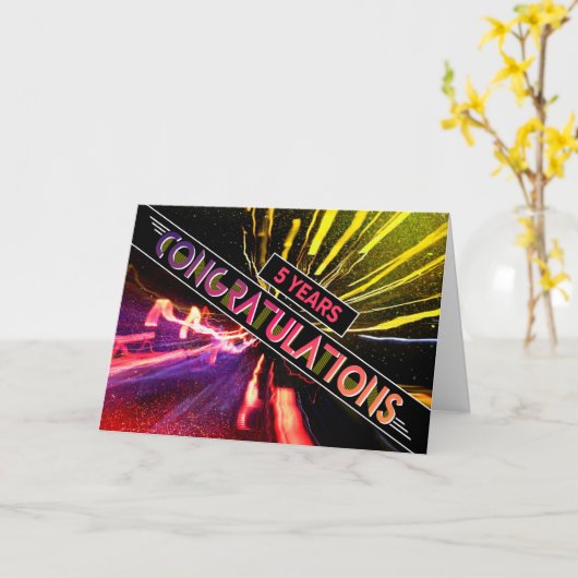 Carte Félicitations à l'employé pour son 5e anniversaire (Fleur jaune)