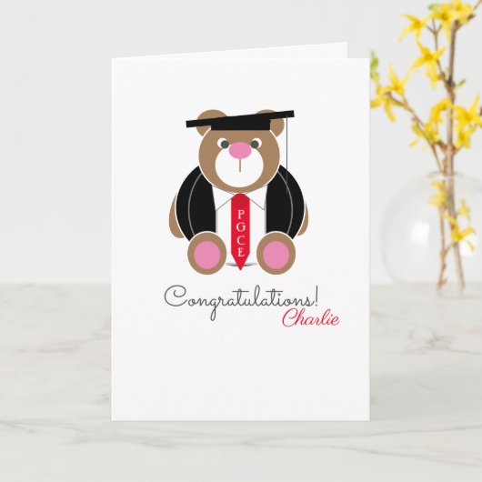 Carte Félicitations à l'enseignant du PGCE Post (Fleur jaune)