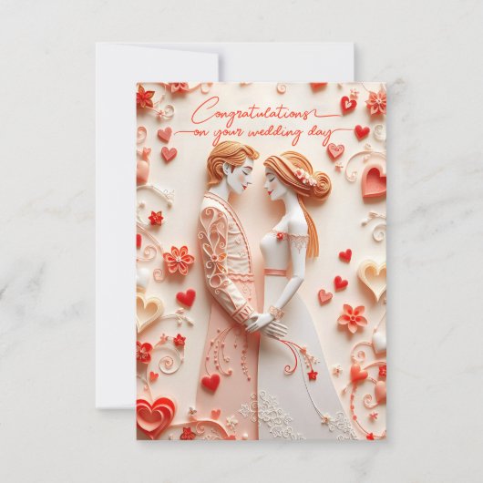 Carte Félicitations à l'épouse et au Mariage de chambre (Devant)