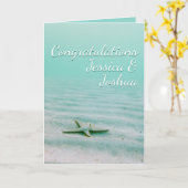 Carte Félicitations à l'étoile verte de mer pour les nom (Fleur jaune)