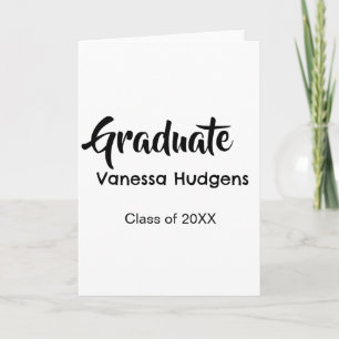 Carte Félicitations à l'étudiant nom date année classe u