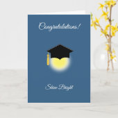 Carte Félicitations à l'obtention du diplôme en bleu Awa (Fleur jaune)