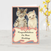 Carte Félicitations à l'occasion de votre mariage Chats  (Fleur jaune)