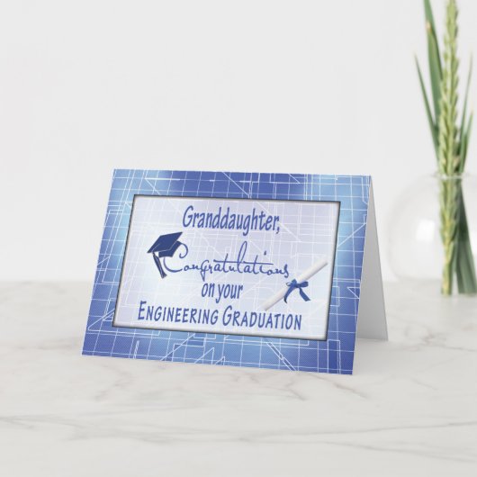Carte Félicitations à ma petite-fille, Génie Graduation (Devant)