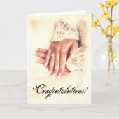 Carte Félicitations à Mains Mariées (Fleur jaune)