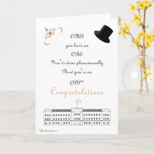 Carte Félicitations à OBE (Fleur jaune)