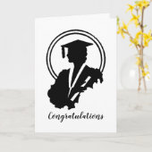 Carte Félicitations à Retro Graduation (Fleur jaune)
