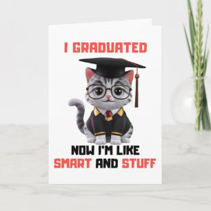 Carte Félicitations à Smart Grad, Drôle Diplôme de Chat