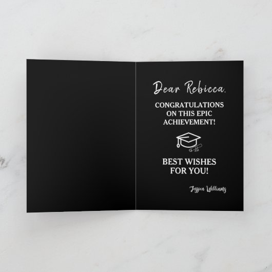 Carte Félicitations à Smart Grad, Vous L'Avez Fait Diplô (Intérieur)