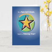 Carte Félicitations à un ami avec Shining Star sur Blu (Fleur jaune)