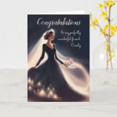 Carte Félicitations à un ami pour le Mariage Black Gown (Fleur jaune)