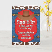 Carte Félicitations à un garçon Western Cowboy (Fleur jaune)