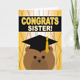 Carte Félicitations à une soeur pour son diplôme