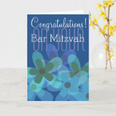 Carte Félicitations à votre Bar Mitzvah floral (Fleur jaune)