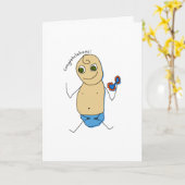 Carte félicitations à votre bébé garçon (Fleur jaune)