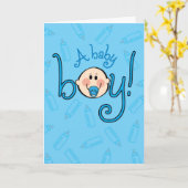 Carte Félicitations à votre bébé garçon ! Oh mon Dieu !  (Fleur jaune)