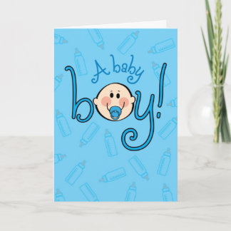 Carte Félicitations à votre bébé garçon ! Oh mon Dieu !