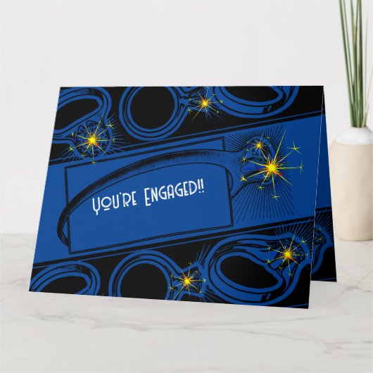 Carte Félicitations à votre Fiançailles ! (Bleu Foncé) (Devant)