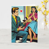 Carte Félicitations à votre Fiançailles | Rétro (Fleur jaune)