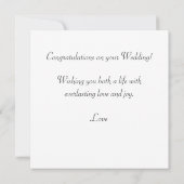 Carte Félicitations à votre Mariage et Penguin Couple (Dos)