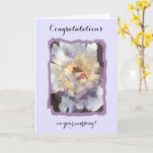 Carte Félicitations à votre mariage white Peony (Fleur jaune)