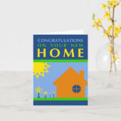 Carte félicitations à votre nouvelle maison : pop formes (Fleur jaune)