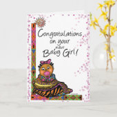 Carte Félicitations à votre petite fille ! (Fleur jaune)