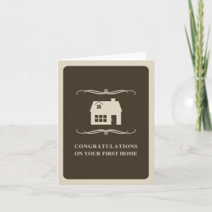 Carte félicitations à votre première maison : mod home