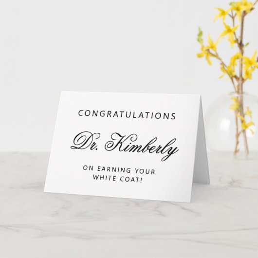 Carte Félicitations à White Coat, Docteur Élégant Person (Fleur jaune)