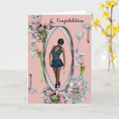 Carte Félicitations à Young Black Girl (Fleur jaune)