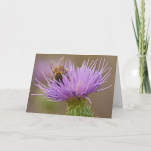 Carte Félicitations Abeille pour la photo de Chardon Vio