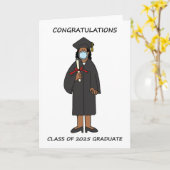 Carte Félicitations Afro-Américain Graduate 2025 (Fleur jaune)