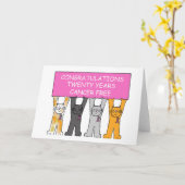 Carte Félicitations Anniversaire de remise de 20 ans (Fleur jaune)