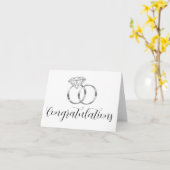 Carte Félicitations Argent Diamond Mariage Cercles (Fleur jaune)