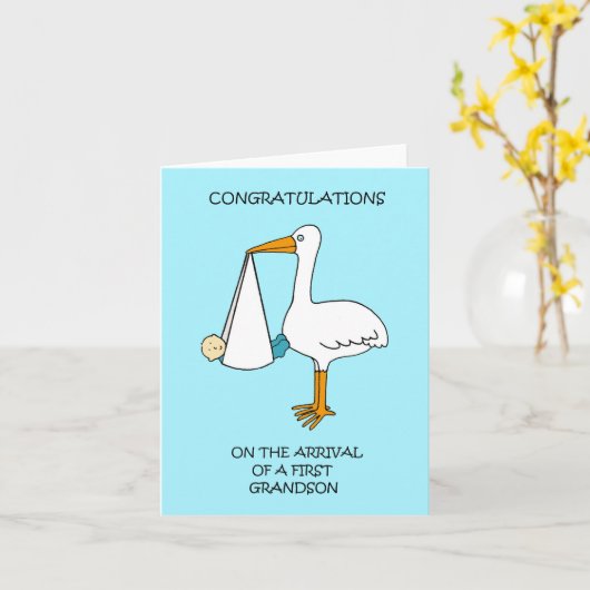 Carte Félicitations Arrivée d'un premier petit-fils (Fleur jaune)