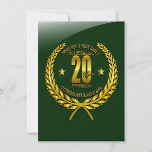 Carte Félicitations au 20e anniversaire