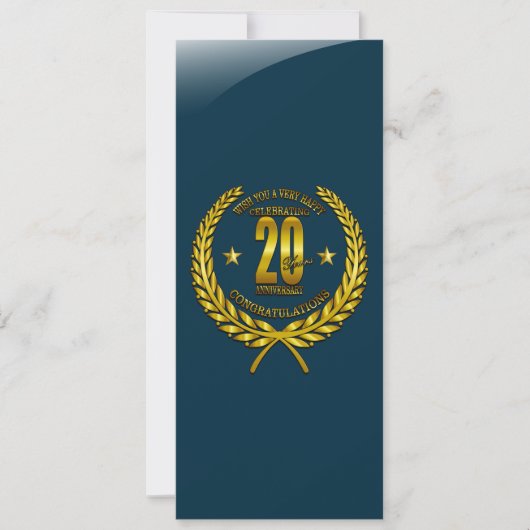 Carte Félicitations au 20e anniversaire (Devant)