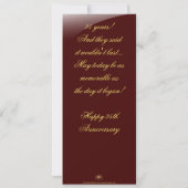 Carte Félicitations au 25e anniversaire (Dos)