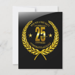 Carte Félicitations au 25e anniversaire