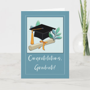 Carte Félicitations au Casquette et au diplôme