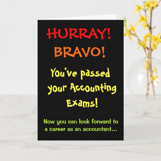 Carte Félicitations au comptable des examens comptables (Fleur jaune)