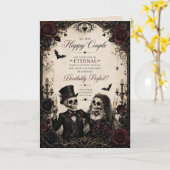 Carte Félicitations au couple Éternel Gothique pour son  (Fleur jaune)
