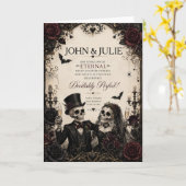 Carte Félicitations au couple Éternel Gothique pour son  (Fleur jaune)