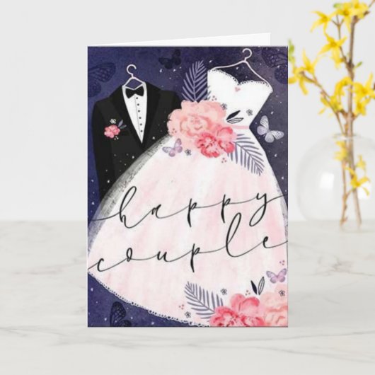 Carte Félicitations au couple heureux (Fleur jaune)